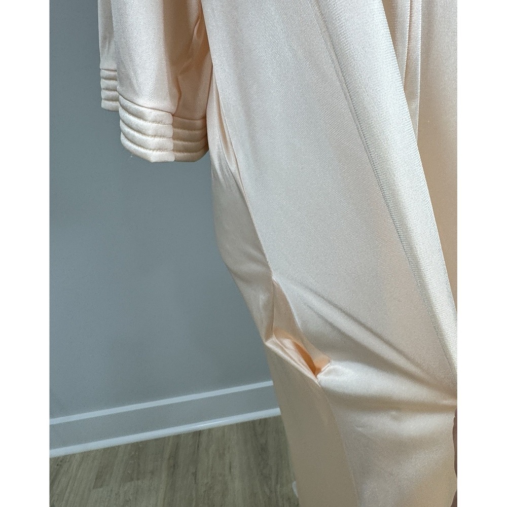 Vintage Vanity Fair Peach Nylon Zip Front House Coat Robe Lounge Dress Size L - Picture 4 of 13